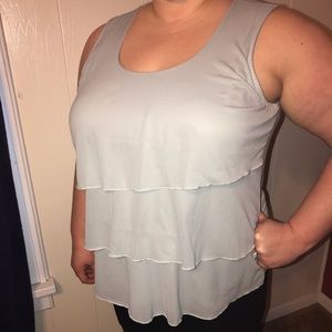 Pale blue layered tank